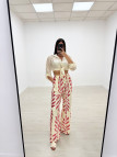 PANTALÓN FLUIDO HOJAS ROSA
